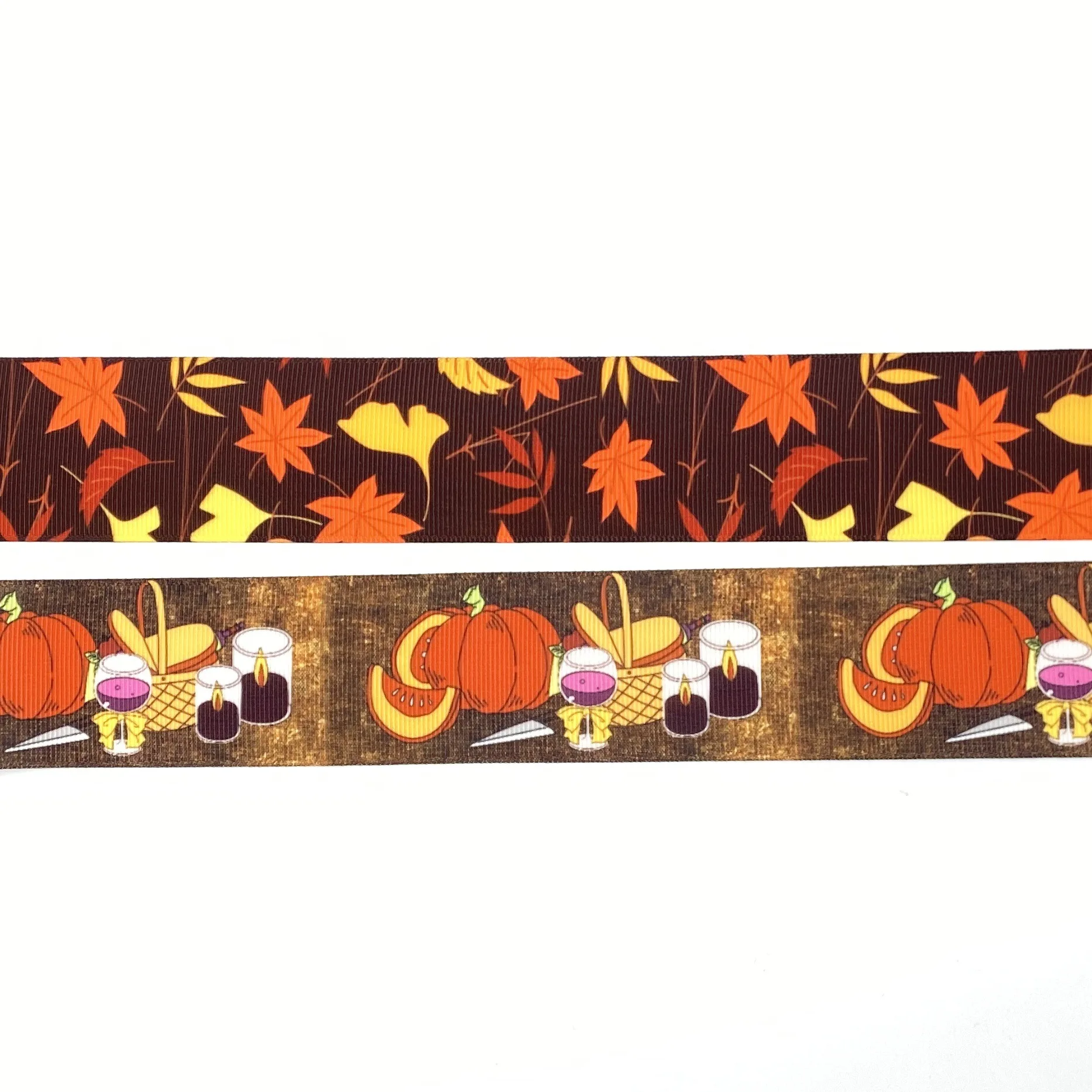 Hvala ukras traka 38 mm jesen žetve u jesen list tiskano Grosgrain za stranke poklon pakiranje šivanje DIY Obrtni Card Flora