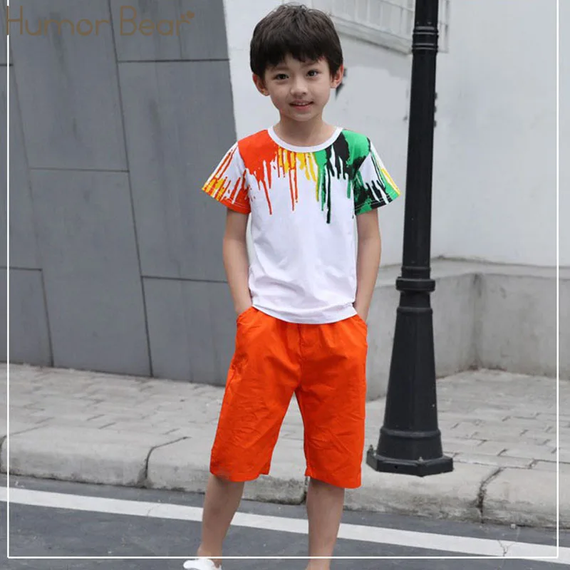 Humor medvjed dječaci novi ljetni komplet odjeće Baby Boy odjeća Dječja odjeća setovi šarene+majica hlače 2 kom. dječaci odjeća odijelo