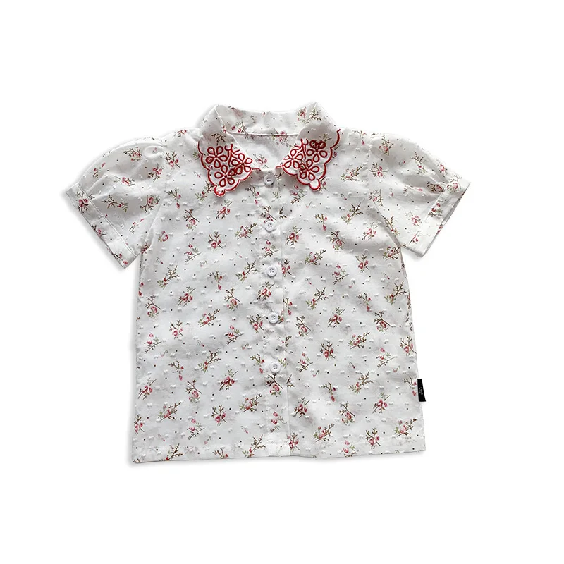 Dječja odjeća ljeto novi dolazak djevojka retro košulja dječji cvjetni top lutka košulja djevojke bluza male djevojčice odijevanje