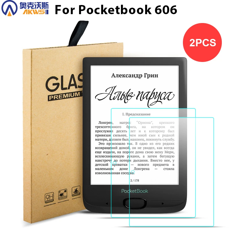 Kaljeno staklo za Pocketbook 606 2020 HD zaslon zaštitnik za sve nove Pocketbook 606 otpornost na ogrebotine otporan na padove film 2 kom.